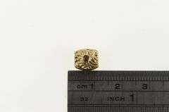 14K Yellow Gold Ruby Ornate Scroll Design Slide Bracelet Charm/Pendant