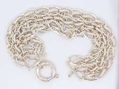 925 Sterling Silver Multi Strand Mesh Bracelet