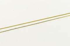 14K Yellow Gold 0.7mm Square Chain Classic Box Link Necklace