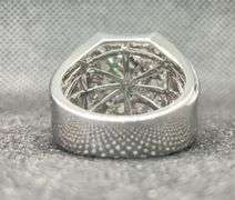 MENS 14K WHITE GOLD PRINCESS CUT AND ROUND DIAMOND CROSS PINKY RING (1.50 C.T. T.W.)
