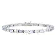 Sterling Silver Amethyst and CZ Bracelet