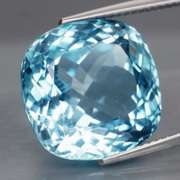 Vivid! 19.06ct cushion cut Swiss blue Topaz
