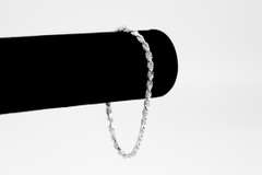 Sterling Silver Diamond-Cut Rope Chain 3.7mm Solid 925 Italy New Bracelet 8"