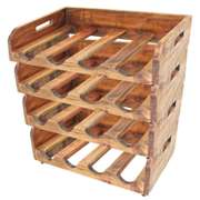 Bottle Racks 4 pcs for 16 Bottles Solid Reclaimed Wood