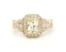 Masterpiece Yellow Gold Radiant Yellow Sapphire and Diamond Ring