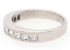 Fabulous 1.00ctw Princess Diamond Channel Set Wedding Band Ring in Platinum