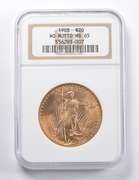 MS65 1908 $20 Saint-Gaudens Gold Double Eagle No Motto NGC