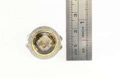 Sterling Silver 14K Gold David Yurman Smoky Quartz Diamond Ring
