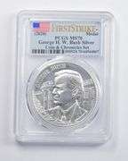 MS70 (2020) George H. W. Bush Silver Coins & Chronicles Set FS PCGS