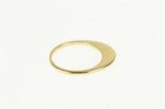 14K Yellow Gold Stackable Flattened Design Statement Band Ring