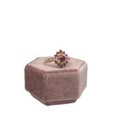 14KT SOLID GOLD, RUBY, & DIAMOND COCKTAIL RING