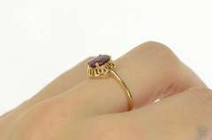 14K Yellow Gold Oval Natural Ruby Solitaire Filigree Vintage Ring