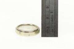 14K White Gold Diamond Inset Busy Spinner Band Wedding Ring