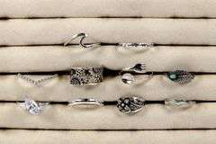 .925 Sterling Silver Curated Ring Lot of 10 Rings Various Sizes & Styles