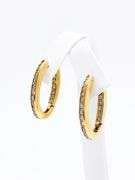 Unique Diamond Set Partial Hoop Earrings in 18K Yellow Gold
