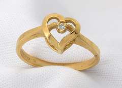 Cute Heart with Diamond Ring