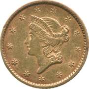 1852 $1 Liberty Head Gold Dollar Piece