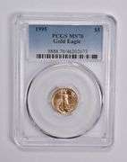 MS70 1995 $5 American Gold Eagle 1/10 Oz Gold PCGS