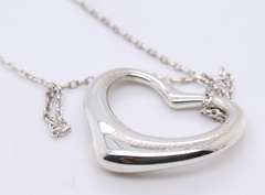 Tiffany & Co Elsa Peretti open Heart Pendant on Chain