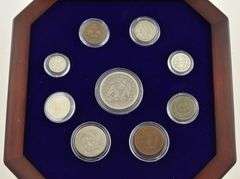 Lot (9) 1853-1865 Civil War Era U.S. Coins Collection Display Box