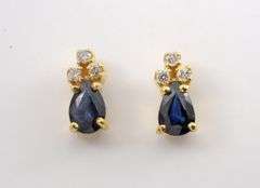 Pretty Pear Shape Sapphire Earrings