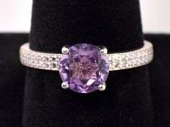Purple Amethyst Ring In Sterling Silver