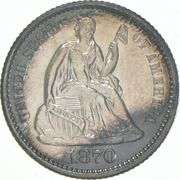 1870 Seated Liberty Half Dime