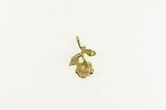 14K Yellow Gold 3D Rose Flower Romantic Valentine Charm/Pendant