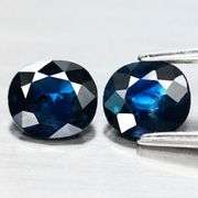 Unheated! 1.24ct top blue Sapphire pair