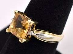 Gorgeous Citrine Gem Ring In Yellow Gold