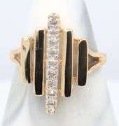 Fabulous Yellow Gold Deco Style Diamond Accent Ring