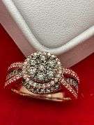 CERTIFIED MINT CONDITION 14K ROSE GOLD AND DIAMOND RING