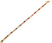 STUNNING 18KT SOLID YELLOW GOLD 8.0 CARAT RAINBOW SAPPHIRE BRACELET