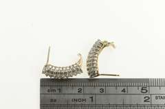 10K Yellow Gold 1.00 Ctw Squared Diamond Cluster Bar Earrings