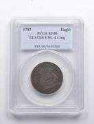 XF40 1787 United States Fugio Cent 4 Cinq PCGS