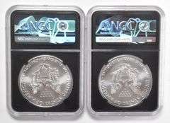 (2) MS70 2020-(P) American Silver Eagle FDOI Signed Mercanti/Jones NGC