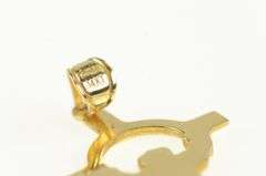 14K Yellow Gold Claddagh Celtic Motif Cross Christian Charm/Pendant