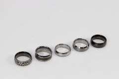 Lot of 5 Size 9 Tungsten Carbide Rings in Various Styles