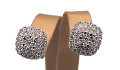 14K WHITE GOLD PAVE EARRINGS