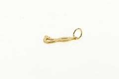 14K Yellow Gold S Letter Initial Cursive Script Monogram Charm/Pendant