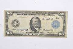 1914 $50 Federal Reserve Note - FR 1037 - Horse Blanket