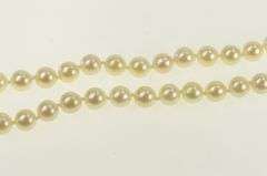 14K Yellow Gold 6.2mm Classic Retro 1950's Pearl Strand Necklace