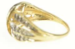 10K Yellow Gold 0.50 Ctw Diamond Layered Wavy Channel Ring