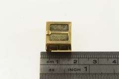 14K Yellow Gold Dollar Bill In Case Emergency Cash Money Charm/Pendant