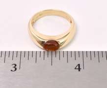 Simple Beauty Amber Ring In 14K Yellow Gold