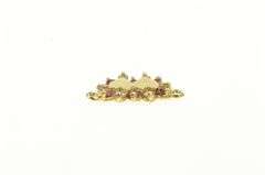 14K Yellow Gold Vintage Heart Red & White CZ Valentine Charm/Pendant