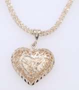 Heart Shaped Pendant on Italian Chain Necklace