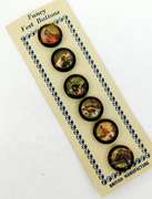Early Set of 6 British Fox Hunt Fancy Vest Buttons