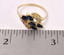 Divine Blue Sapphire And Diamond Ring In Yellow Gold