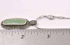 Jade Gemstone Pendant Necklace In Sterling Silver